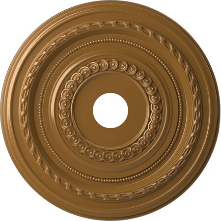 Ekena Millwork Cole PVC Medallion (Canopies up to 6"), 22"OD x 3 1/2"ID x 1"P, Universal Aged Metallic Vintage Gold CMP22CODVG